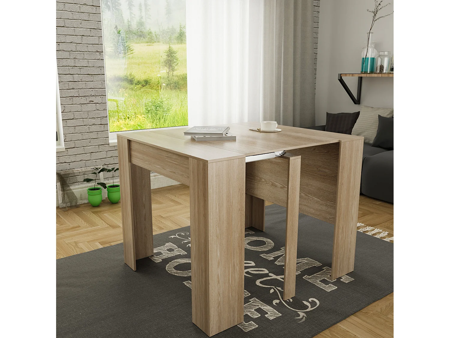 Tavolo Consolle Allungabile Oslo Plus Fino A 3 Metri, Tavolo 14 Posti Salvaspazio Multiposizione, Design Moderno Ed Elegante 78 x 51 x 90 cm Rovere