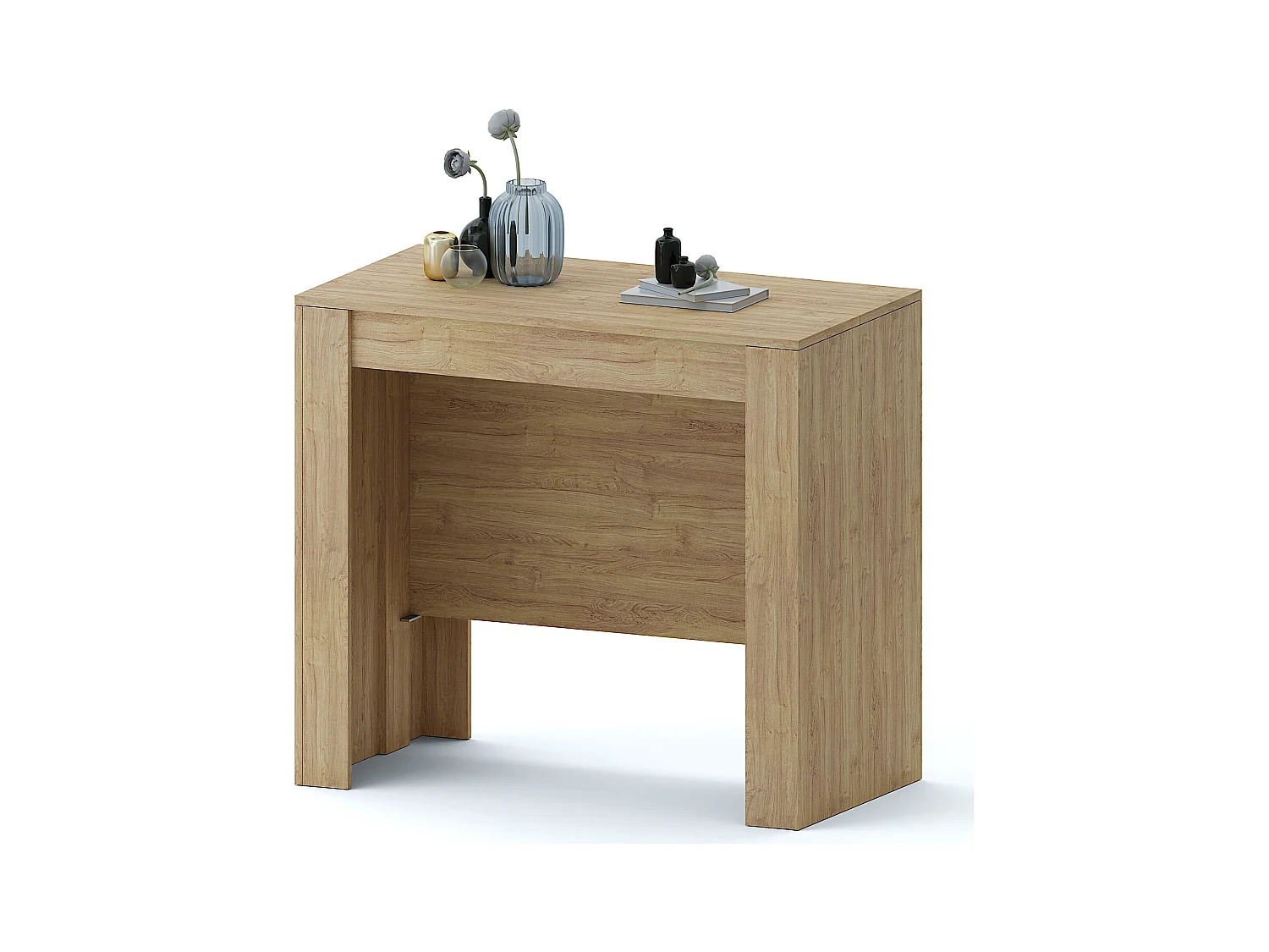 Tavolo Consolle Allungabile 3 Metri 14 Posti Salvaspazio Multiposizione Design Moderno Elegante Consolle Per Casa Ufficio 78 x 51 x 90 cm Rovere