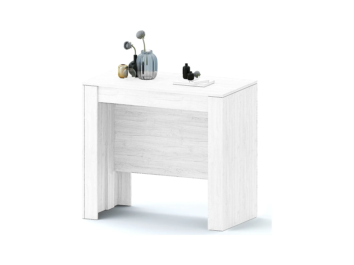 Tavolo Consolle Allungabile Fino A 3 Metri 14 Posti Salvaspazio Multiposizione Design Moderno Elegante Casa Ufficio 78x51x 90 cm Bianco Frassino