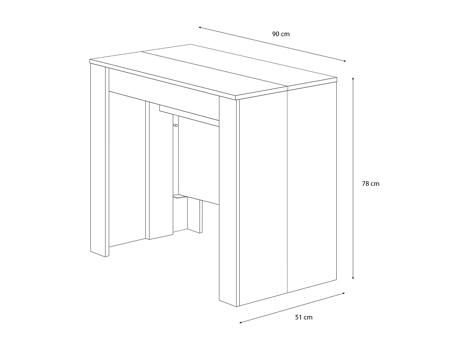 Tavolo Consolle Allungabile Fino A 3 Metri 14 Posti Salvaspazio Multiposizione Design Moderno Elegante Casa Ufficio 78x51x 90 cm Bianco Frassino