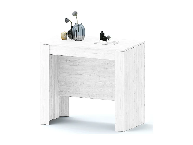 Tavolo Consolle Allungabile Fino A 3 Metri 14 Posti Salvaspazio Multiposizione Design Moderno Elegante Casa Ufficio 78x51x 90 cm Bianco Frassino