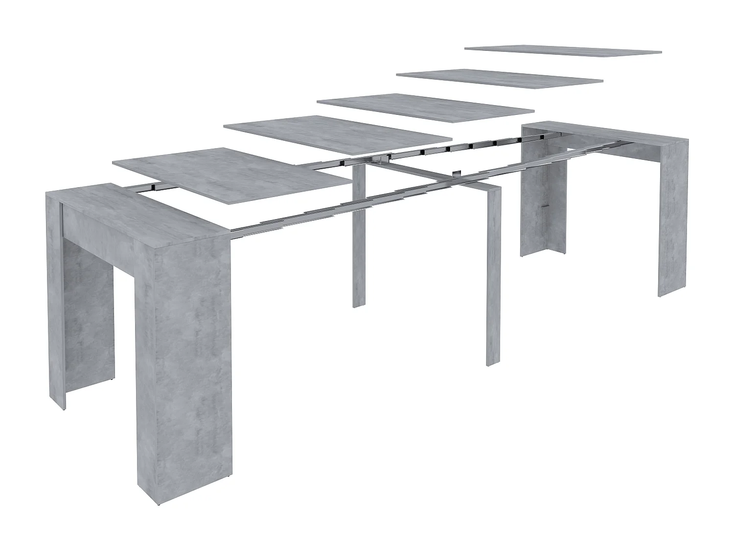 Tavolo Consolle Allungabile Oslo Plus Fino A 3 Metri, Tavolo 14 Posti Salvaspazio Multiposizione, Design Moderno Ed Elegante 78 x 51 x 90 cm Grigio