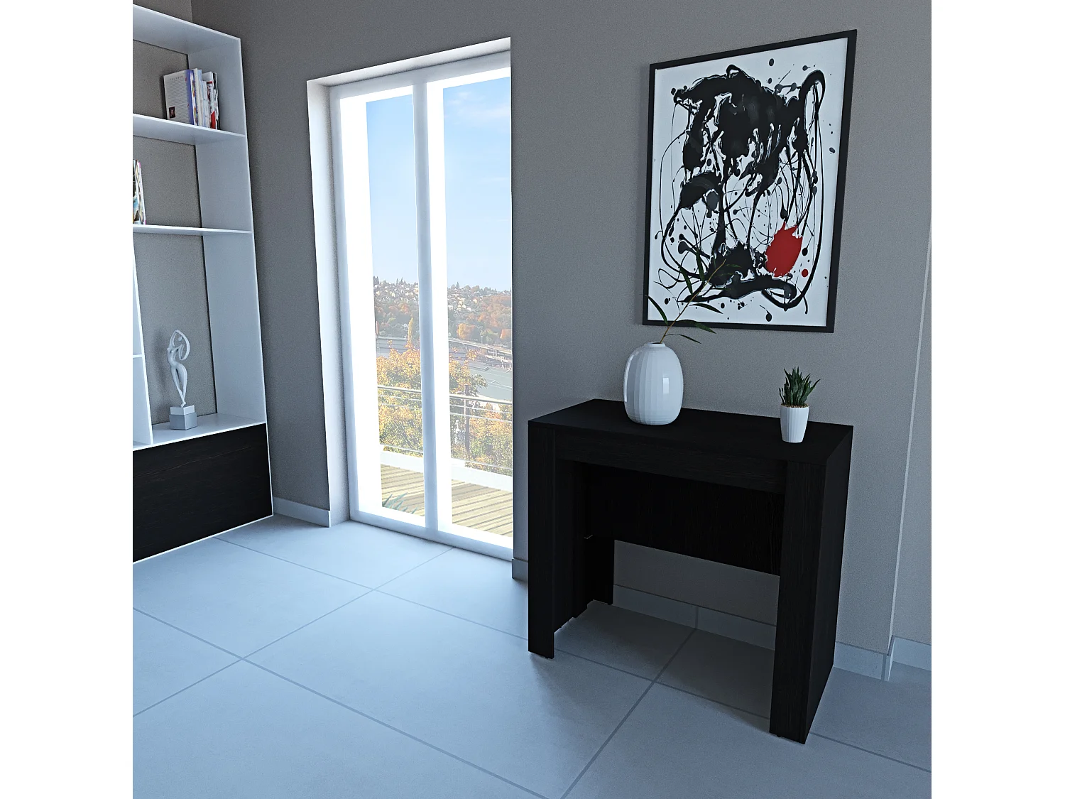 Tavolo Consolle Allungabile Oslo Plus Fino A 3 Metri, Tavolo 14 Posti Salvaspazio Multiposizione, Design Moderno Ed Elegante 78 x 51 x 90 cm Wengè