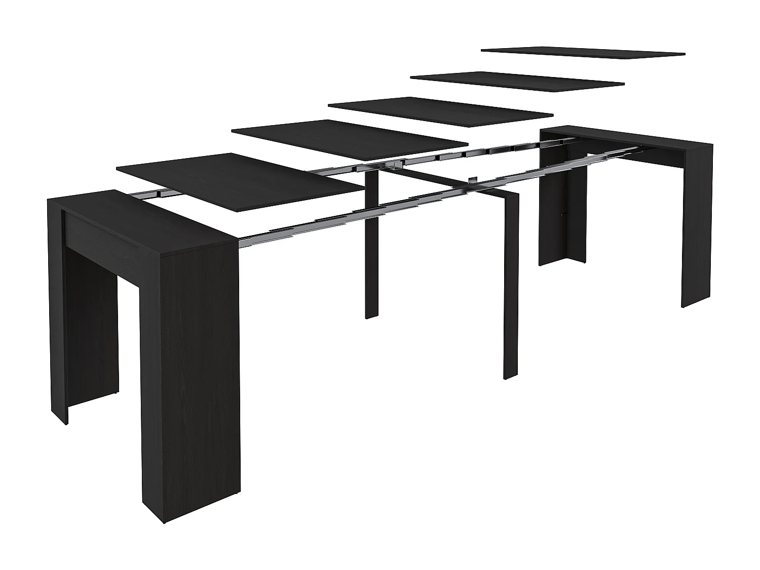 Tavolo Consolle Allungabile Oslo Plus Fino A 3 Metri, Tavolo 14 Posti Salvaspazio Multiposizione, Design Moderno Ed Elegante 78 x 51 x 90 cm Wengè