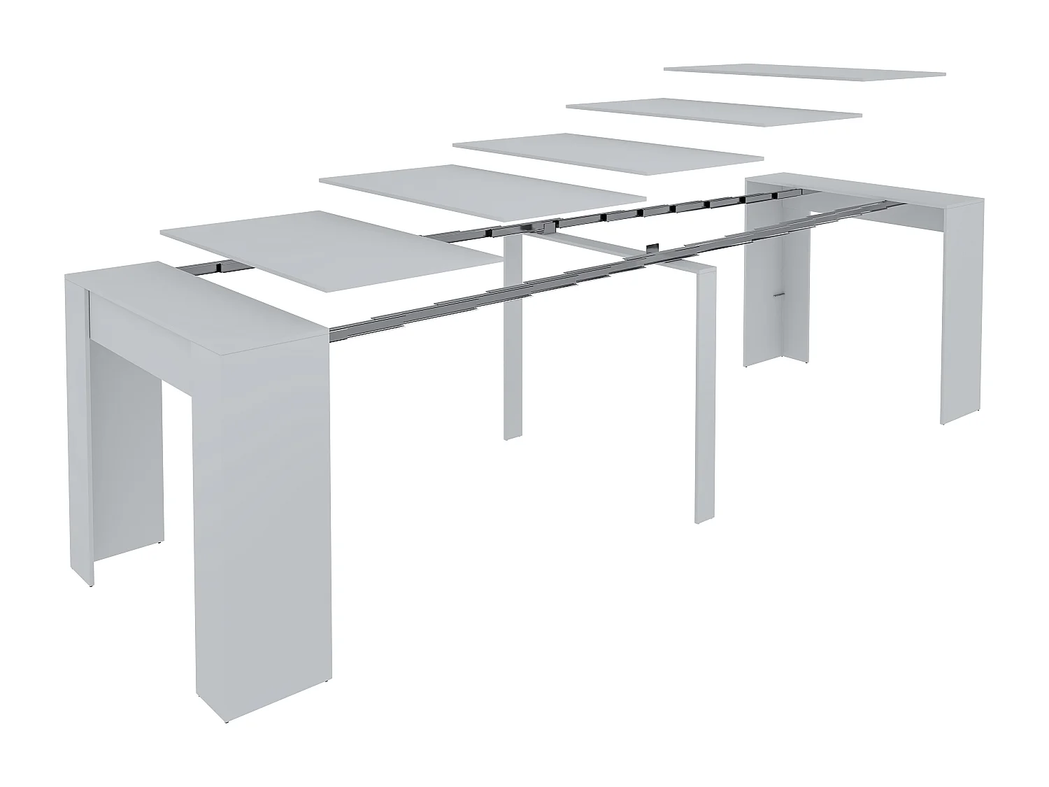 Tavolo Consolle Allungabile Oslo Fino A 2.37 Metri, Tavolo 10 Posti Salvaspazio Multiposizione, Design Moderno Elegante 78 x 51 x 90 cm Bianco Lucido