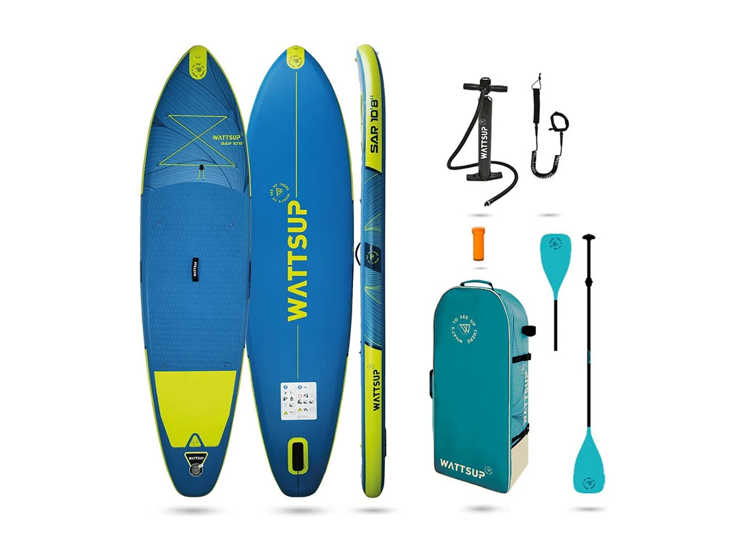 Sup insuflável WATTSUP SAR 10'8 - 325x84x15cm Dropstitch - Pack Paddle Leash Pump Carry Bag