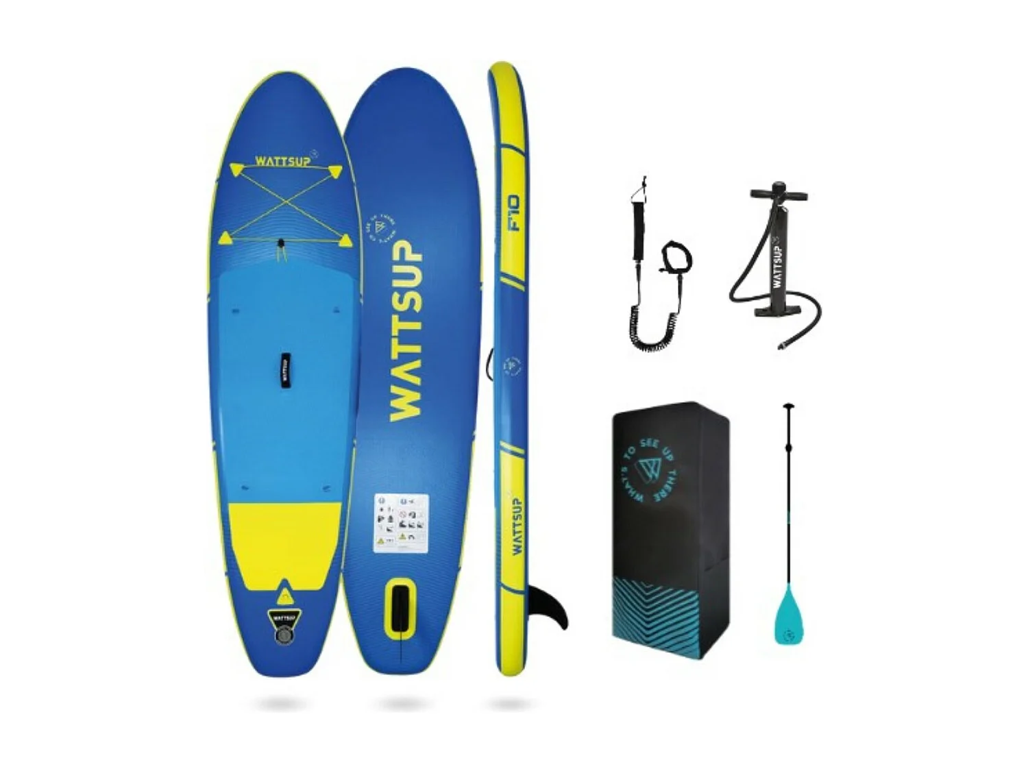 Sup Gonflable WATTSUP F10 10' - 305x81x15cm Dropstitch - Pack Pagaie Leash Pompe Sac de Transport