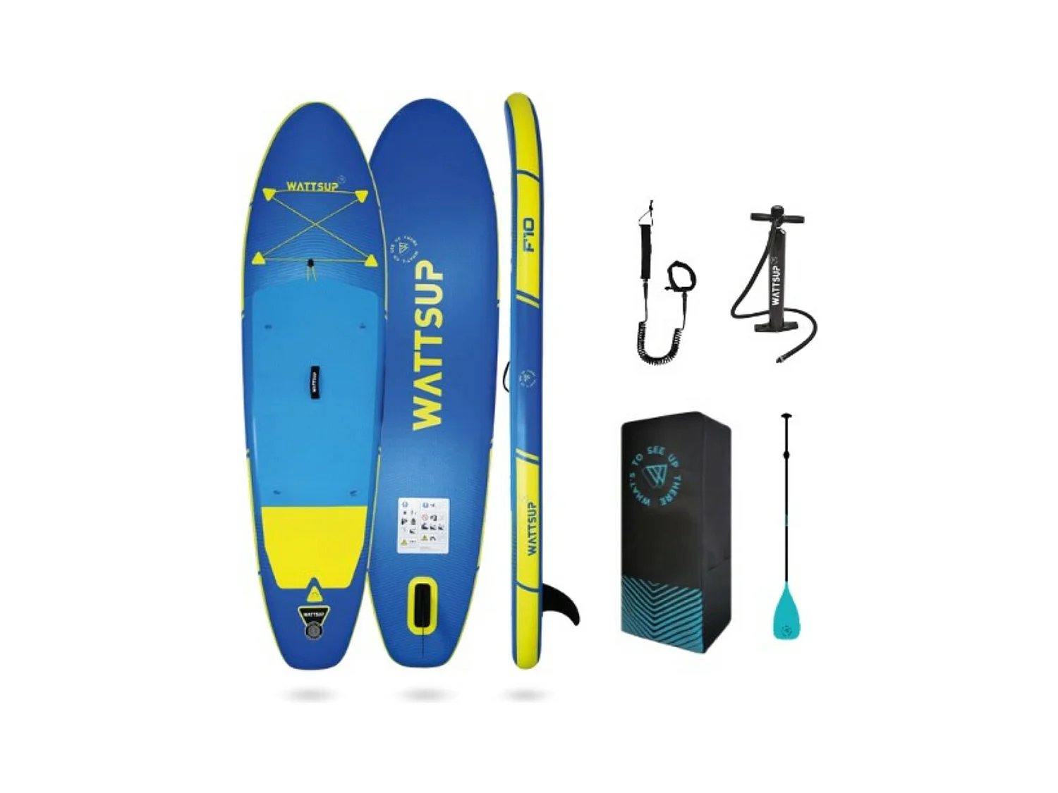 Hinchable Sup WATTSUP F10 10' - 305x81x15cm Dropstitch - Pack Paddle Leash Pump Carry Bag