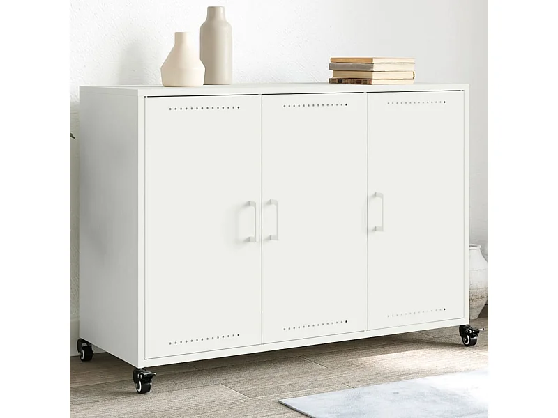 Dressoir 100,5x39x72 cm staal wit