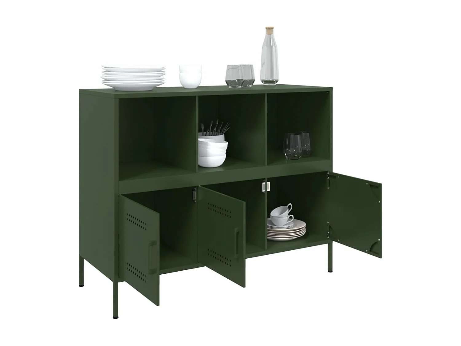 Sideboard Olivgrün 100,5x39x79 cm Stahl