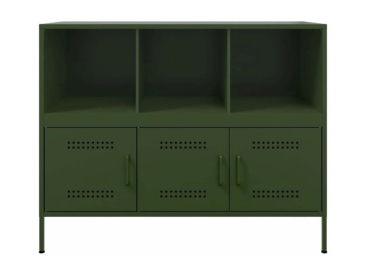 Sideboard Olivgrün 100,5x39x79 cm Stahl