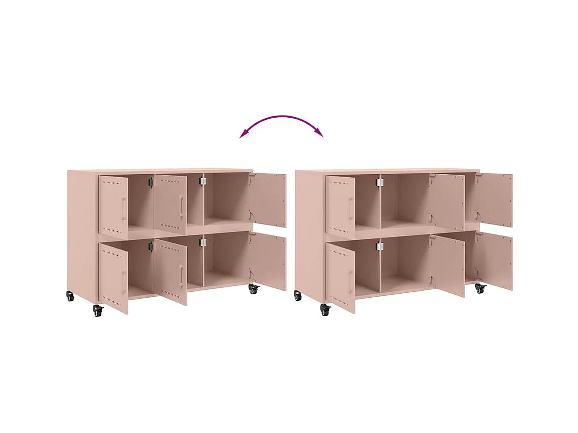 Buffet rose 100,5x39x72 cm acier