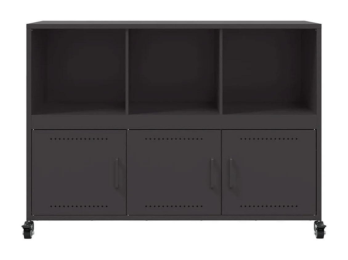 Dressoir 100,5x39x72 cm staal zwart