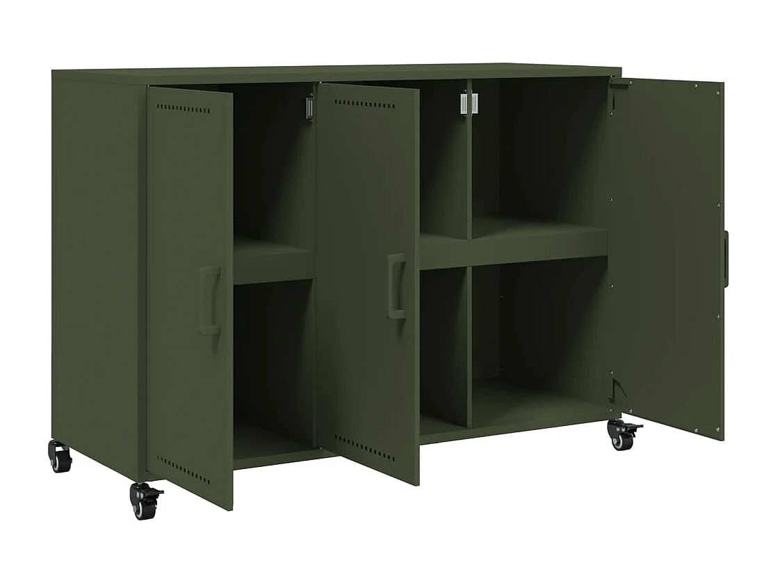 Buffet vert olive 100,5x39x72 cm acier