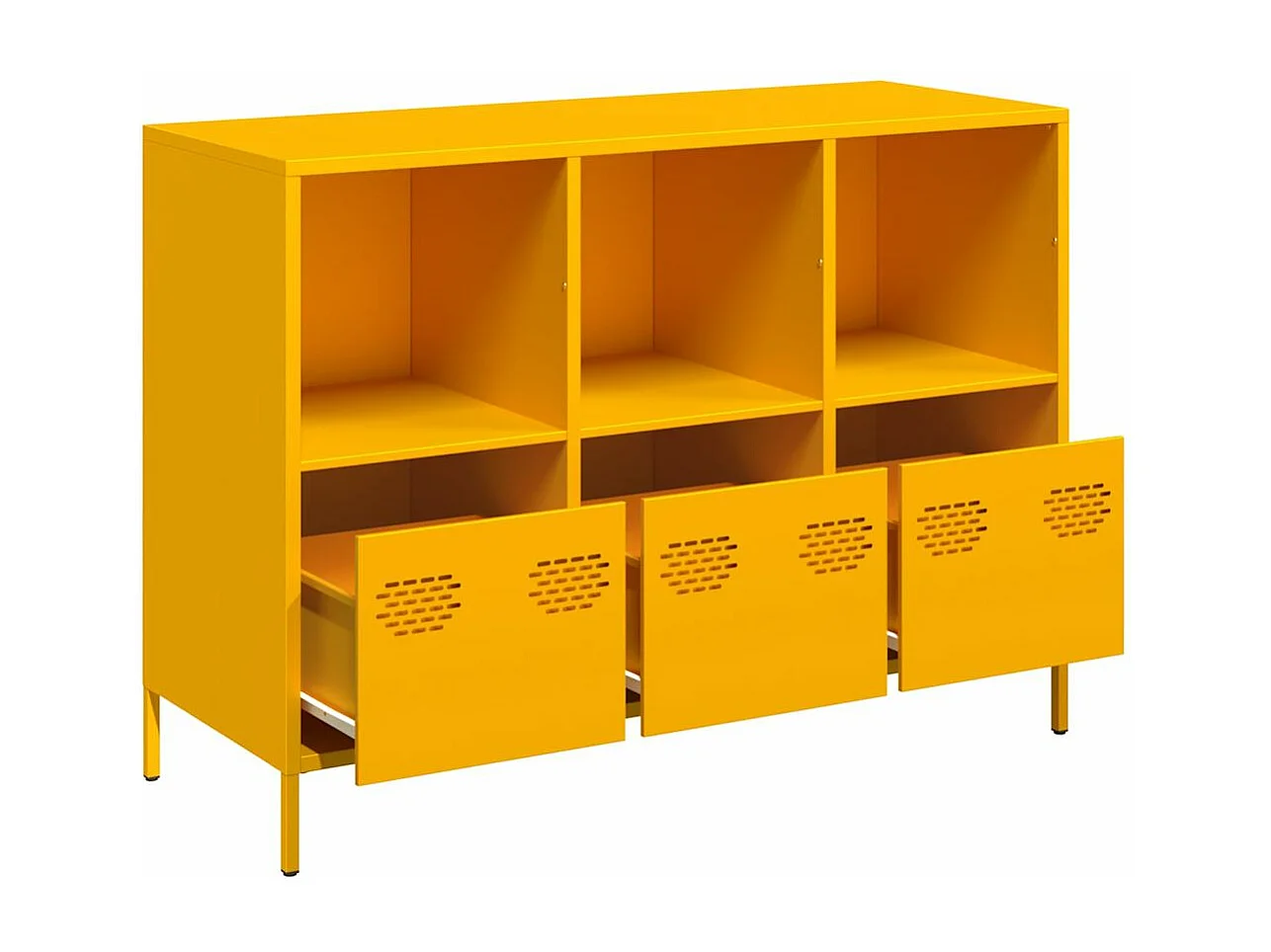Buffet jaune moutarde 101,5x39x73,5 cm acier laminé à froid