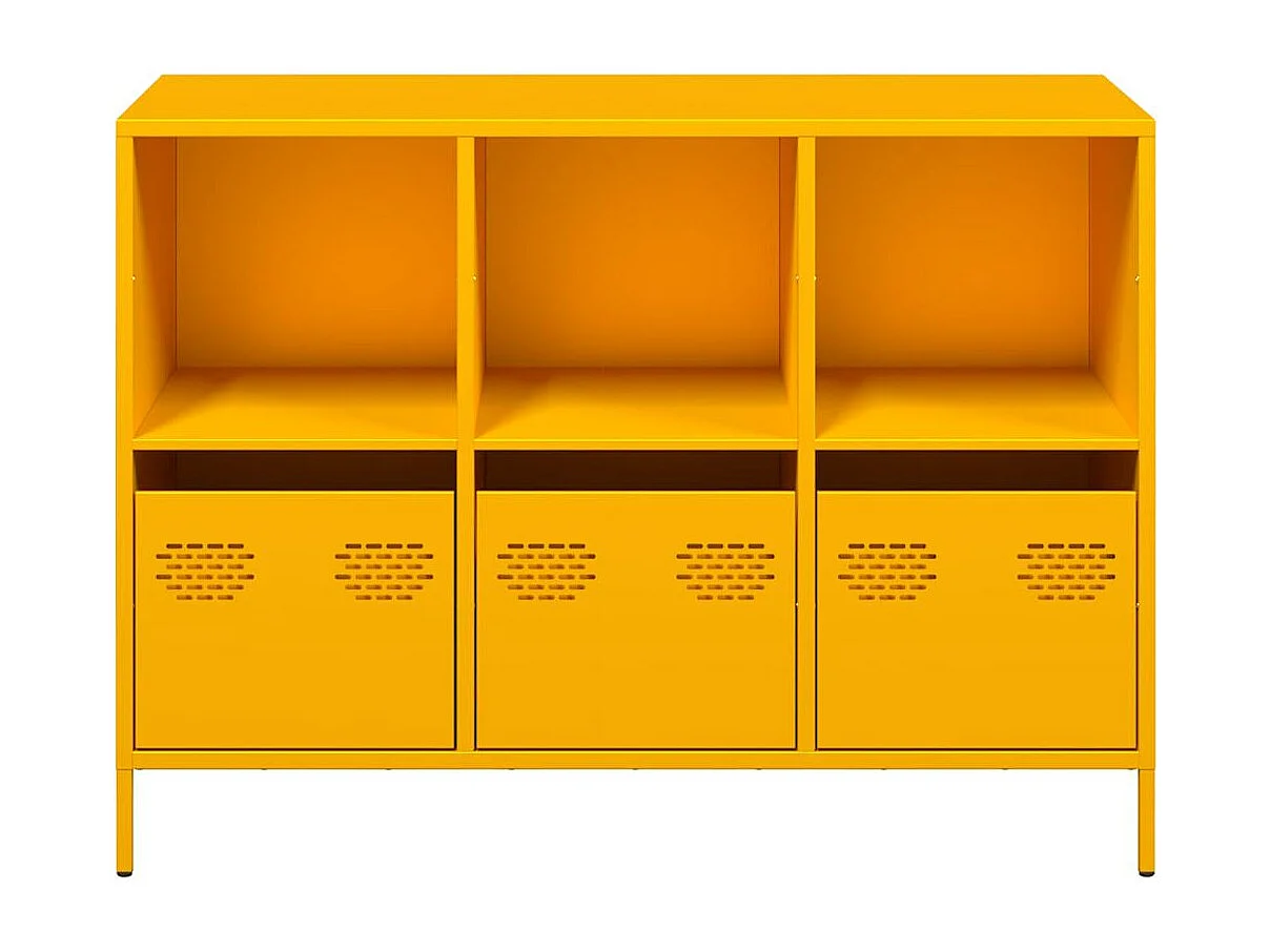 Buffet jaune moutarde 101,5x39x73,5 cm acier laminé à froid