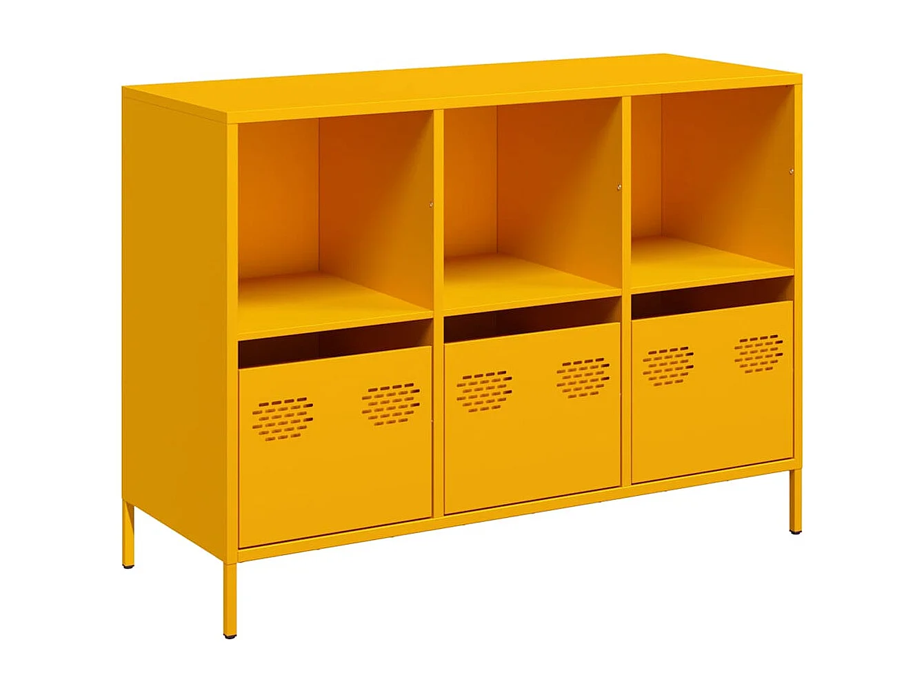 Buffet jaune moutarde 101,5x39x73,5 cm acier laminé à froid