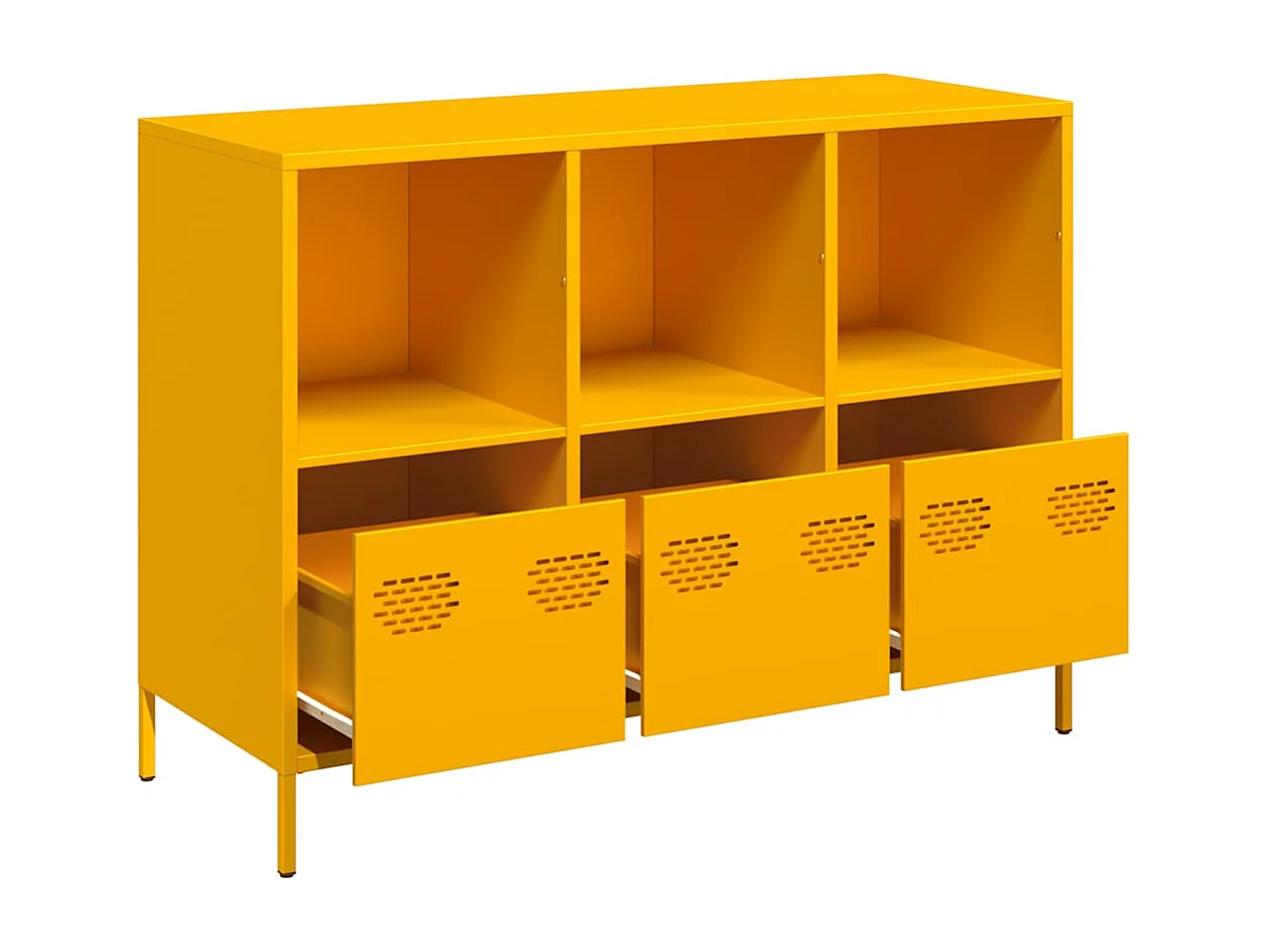 Buffet jaune moutarde 101,5x39x73,5 cm acier laminé à froid