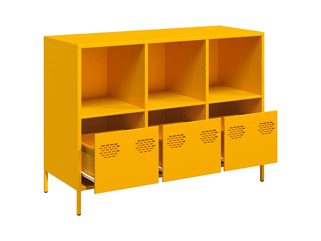 Sideboard Senfgelb 101,5x39x73,5 cm Kaltgewalzter Stahl