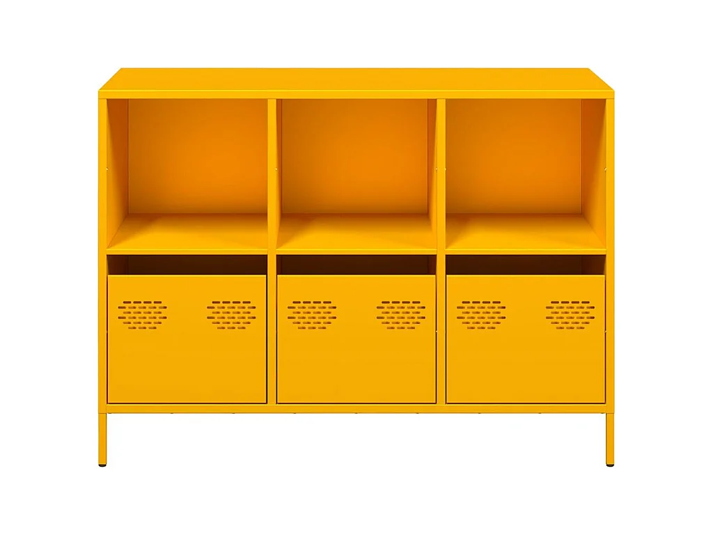 Sideboard Senfgelb 101,5x39x73,5 cm Kaltgewalzter Stahl