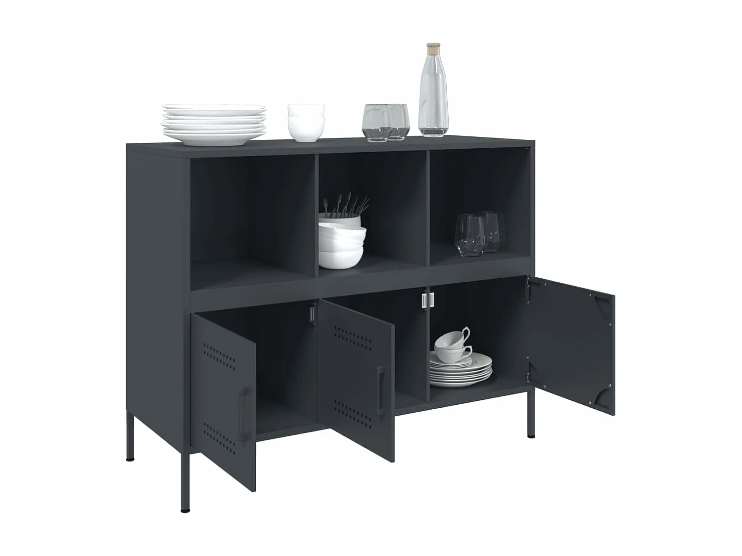 Credenza Antracite 100,5x39x79 cm in Acciaio