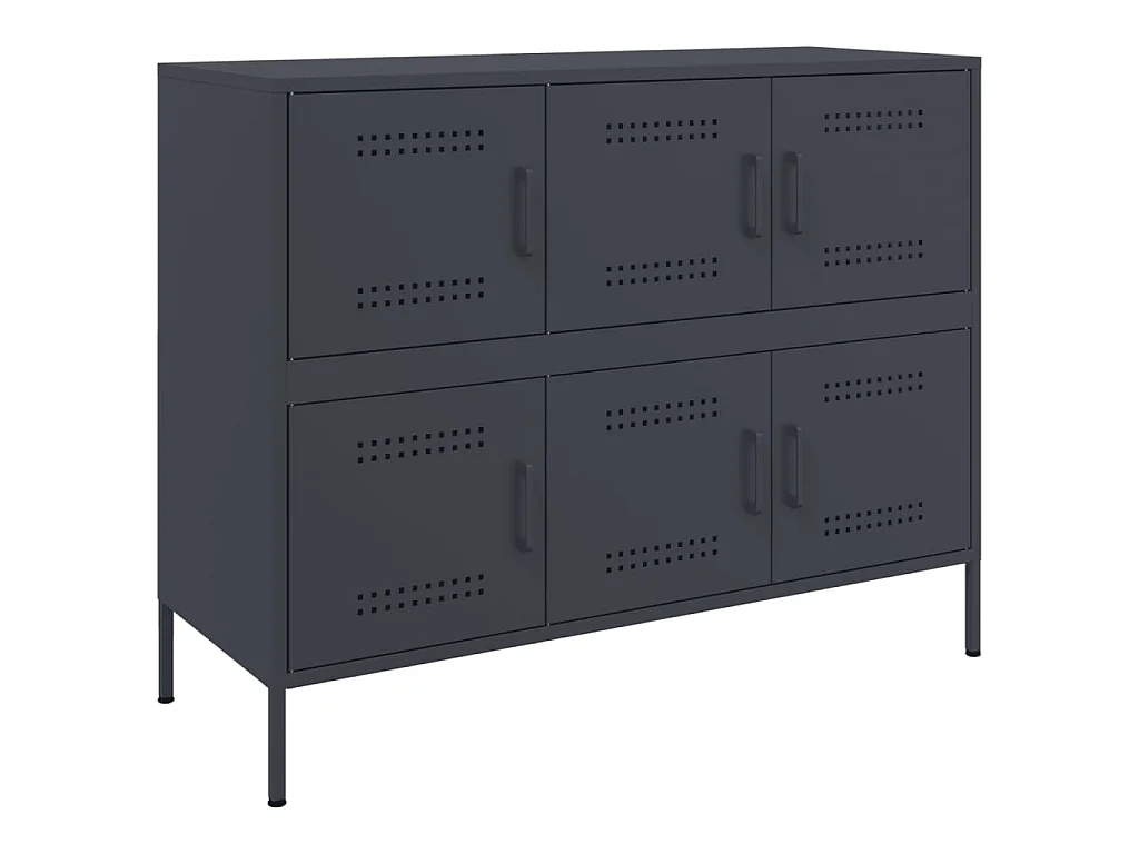 Buffet anthracite 100,5x39x79 cm acier