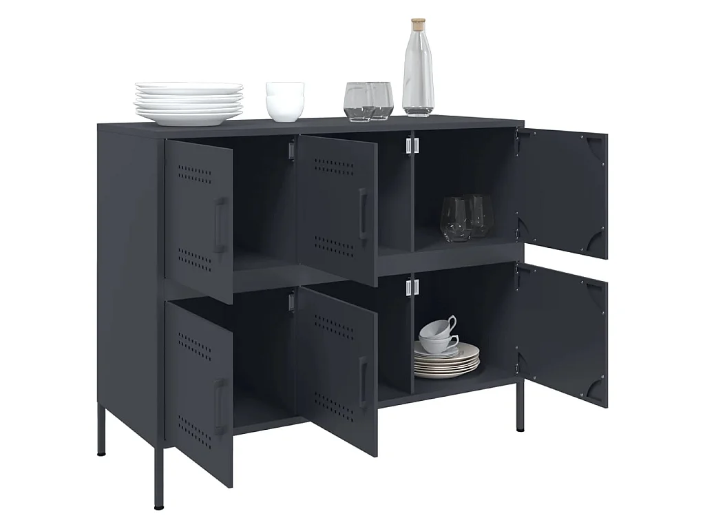 Buffet anthracite 100,5x39x79 cm acier