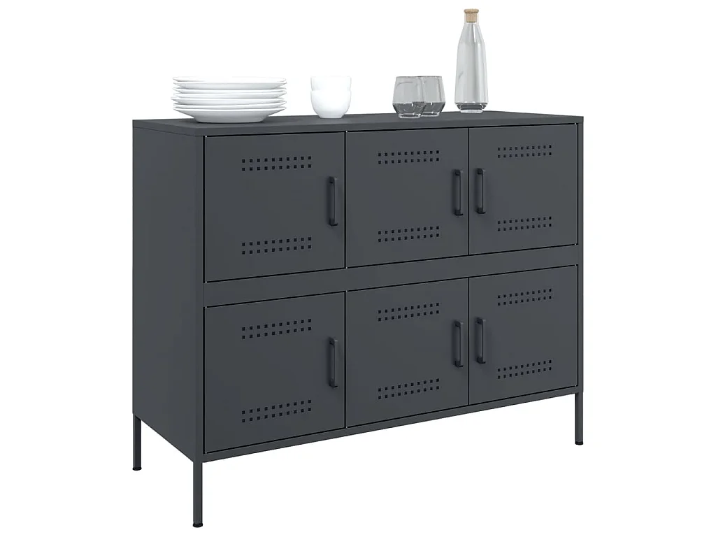 Buffet anthracite 100,5x39x79 cm acier