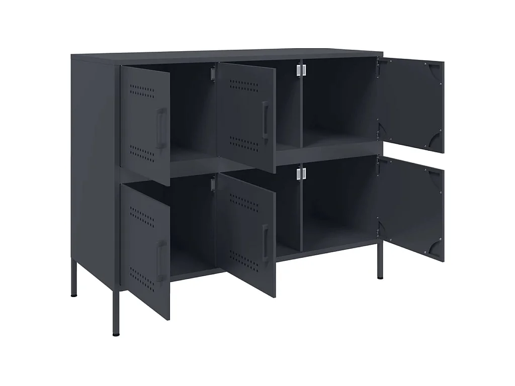 Buffet anthracite 100,5x39x79 cm acier