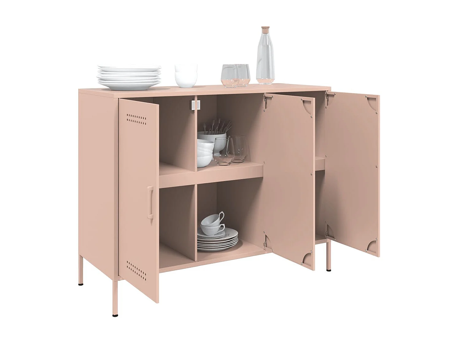 Buffet rose 100,5x39x79 cm acier