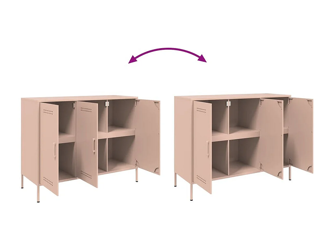 Buffet rose 100,5x39x79 cm acier