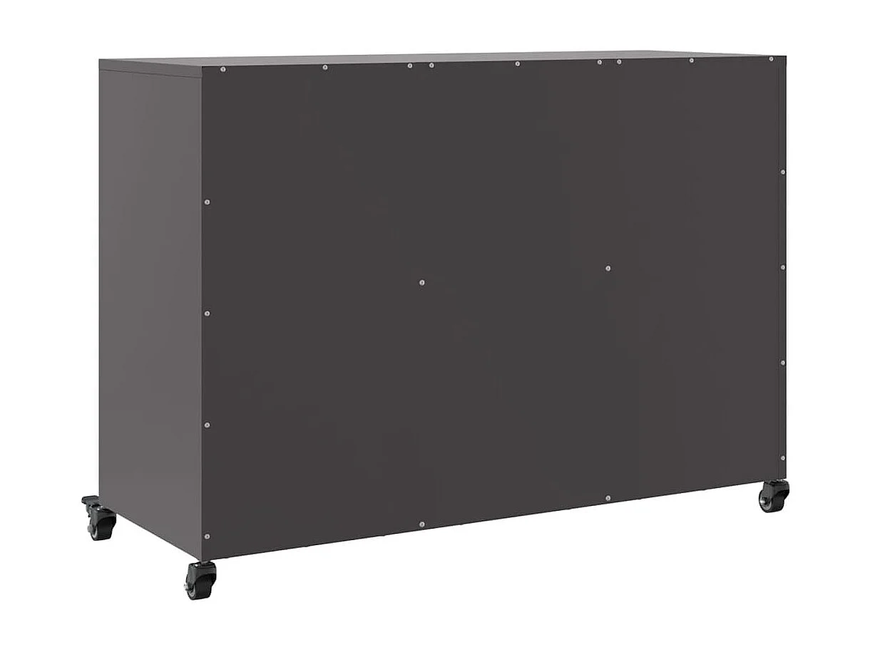 Dressoir 100,5x39x72 cm staal zwart