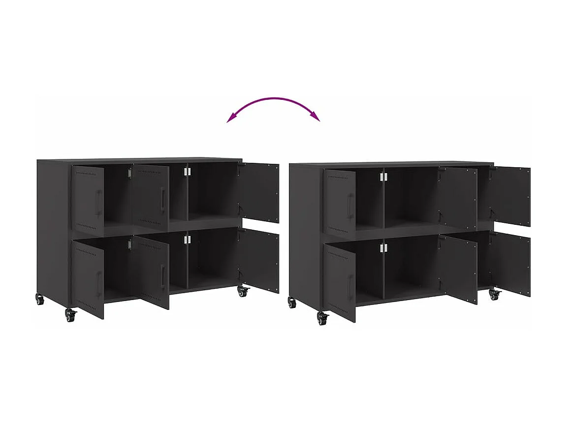 Dressoir 100,5x39x72 cm staal zwart