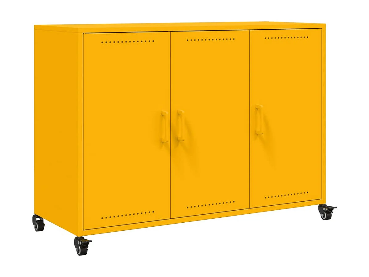 Buffet jaune moutarde 100,5x39x72 cm acier
