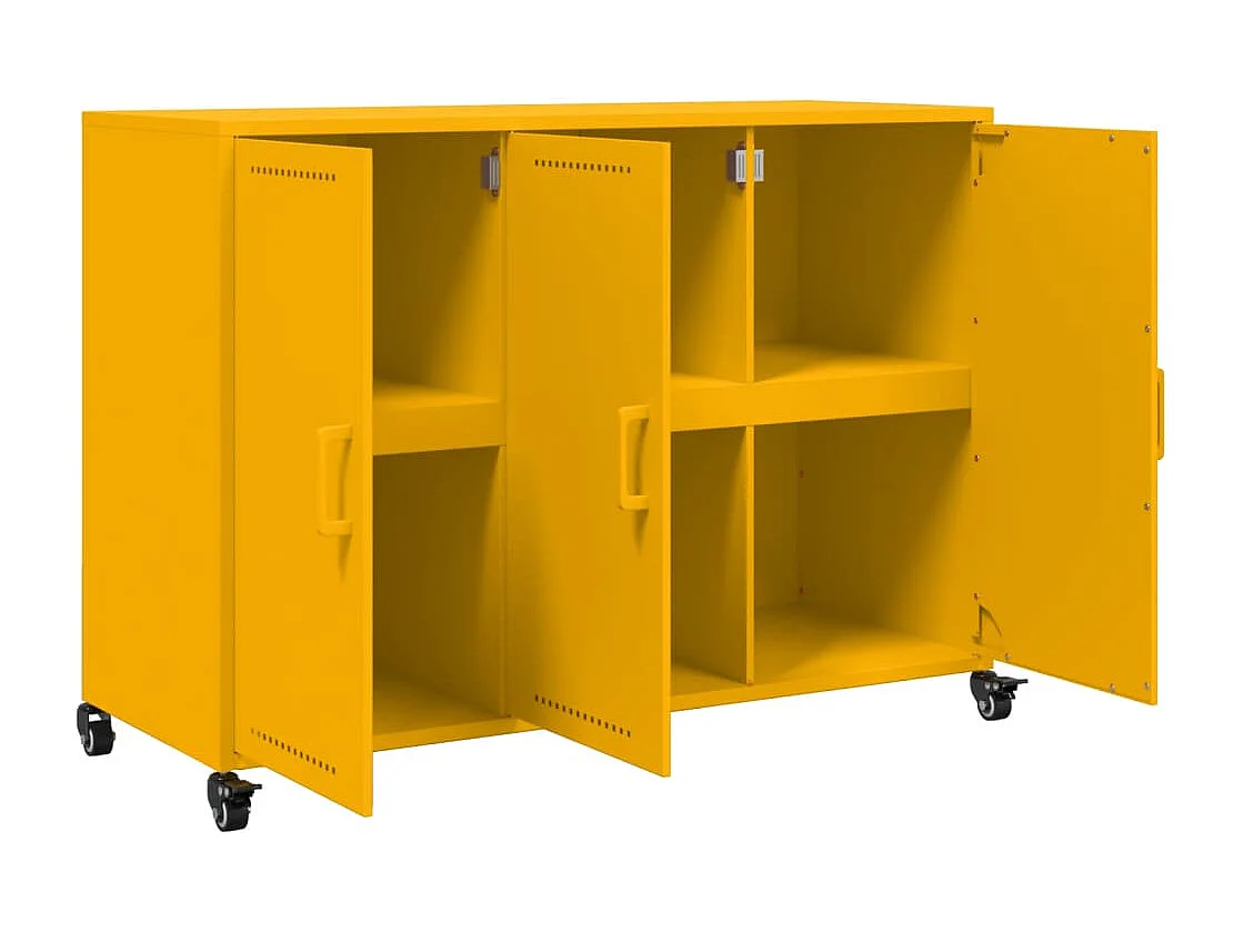 Buffet jaune moutarde 100,5x39x72 cm acier