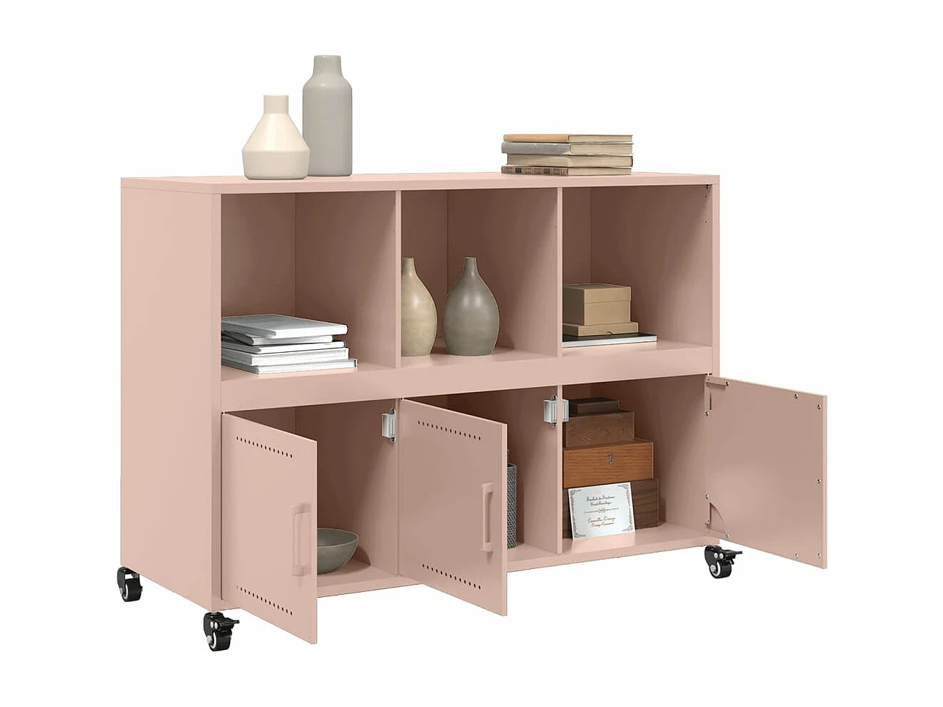 Aparador 100,5x39x72 cm aço rosa