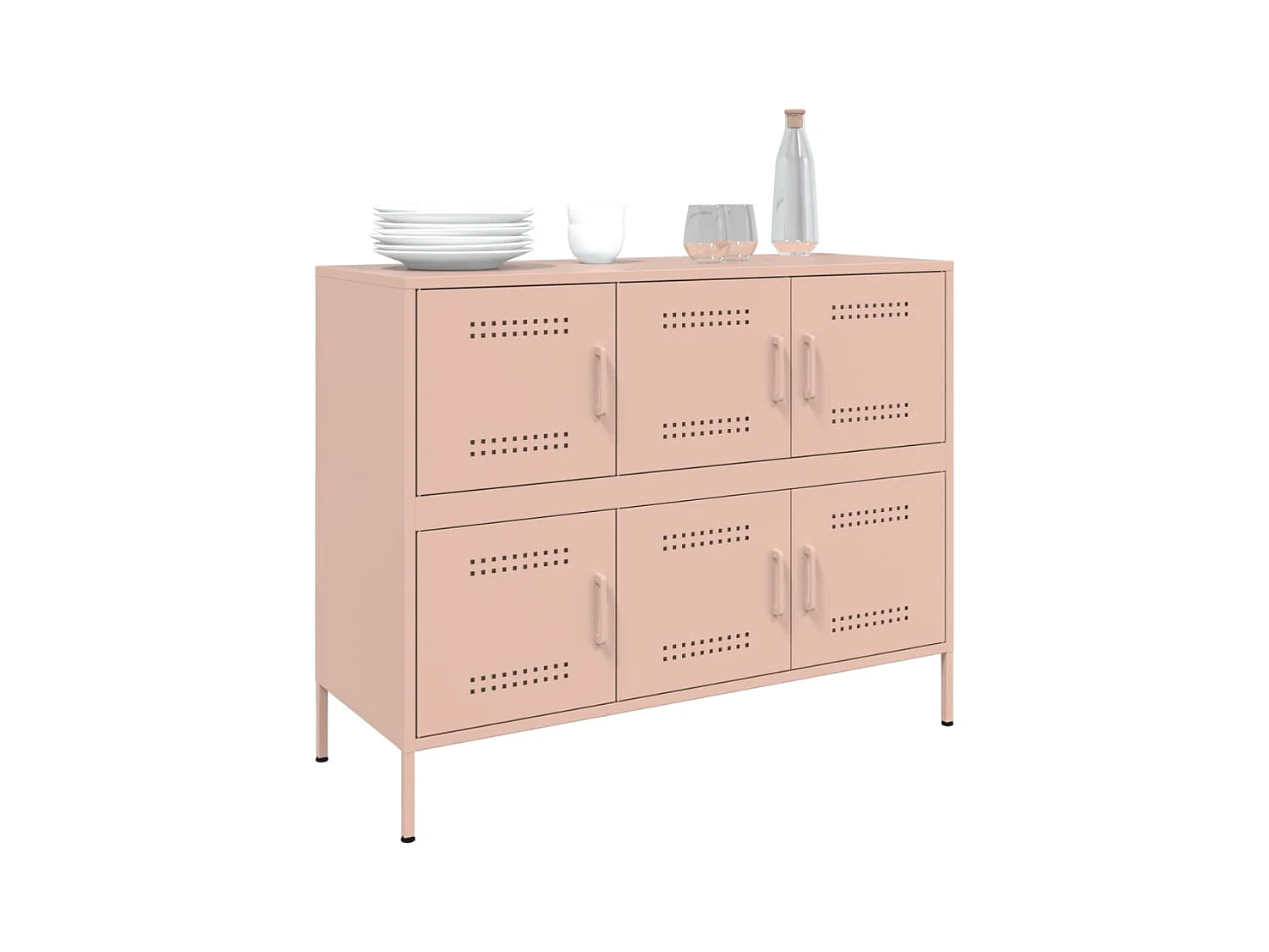 Buffet rose 100,5x39x79 cm acier