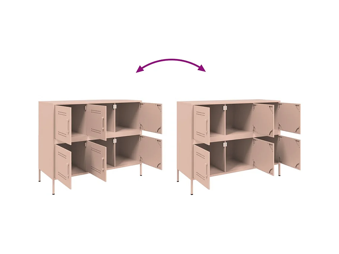 Buffet rose 100,5x39x79 cm acier