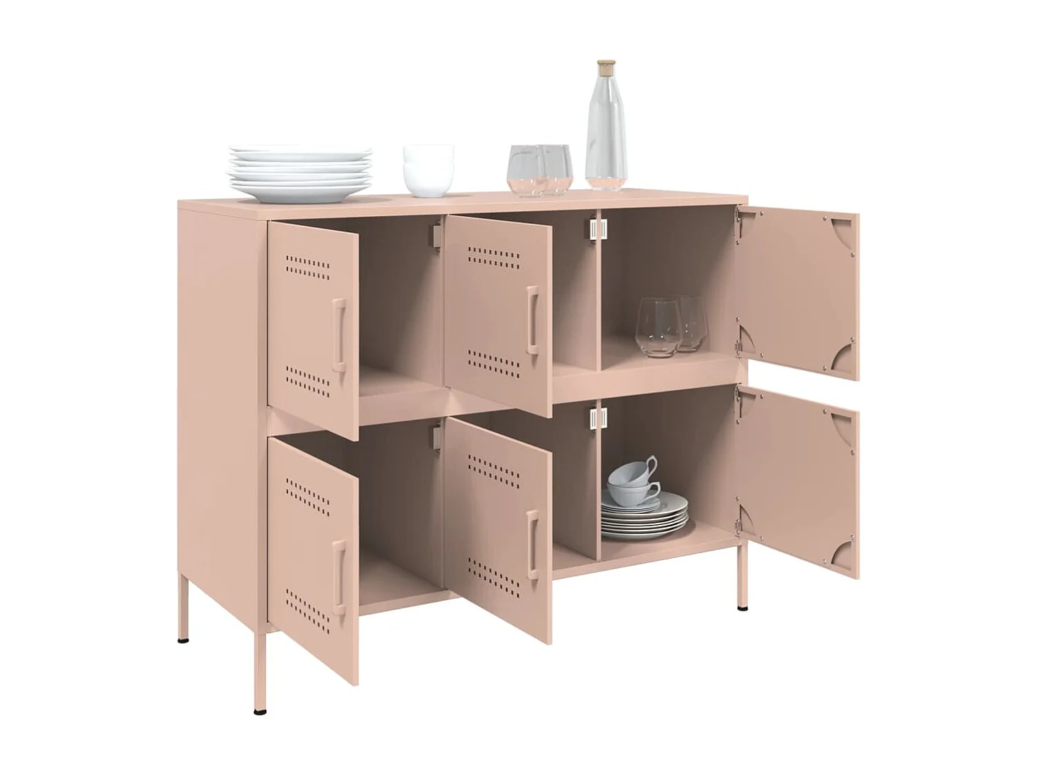 Dressoir 100,5x39x79 cm staal roze