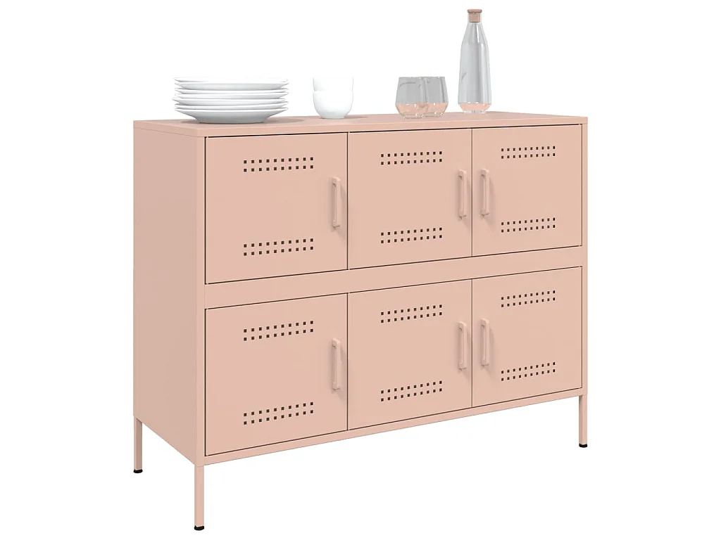 Buffet rose 100,5x39x79 cm acier