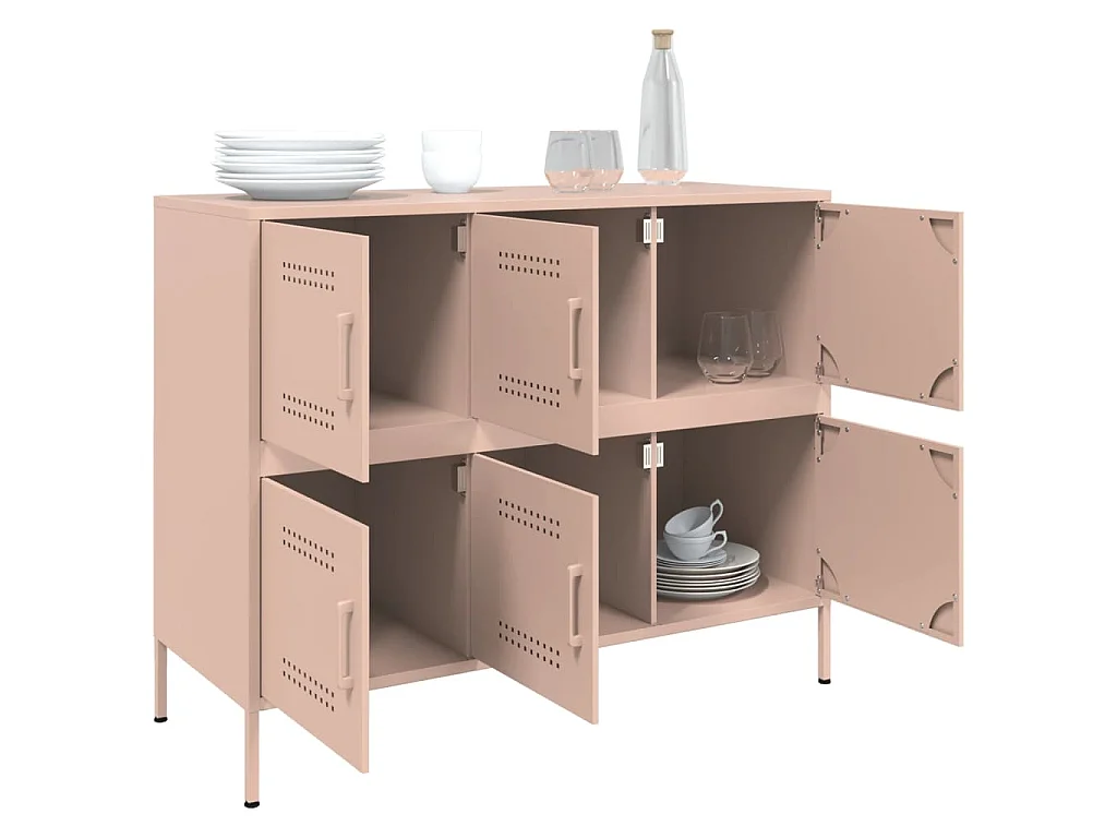 Buffet rose 100,5x39x79 cm acier