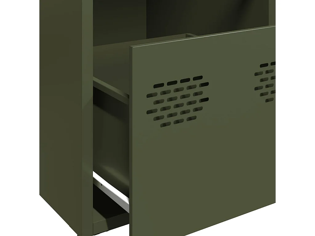 Zielony bufet zimny z laminowanej stali z 6 szufladami dla praktycznego i eleganckiego przechowywania