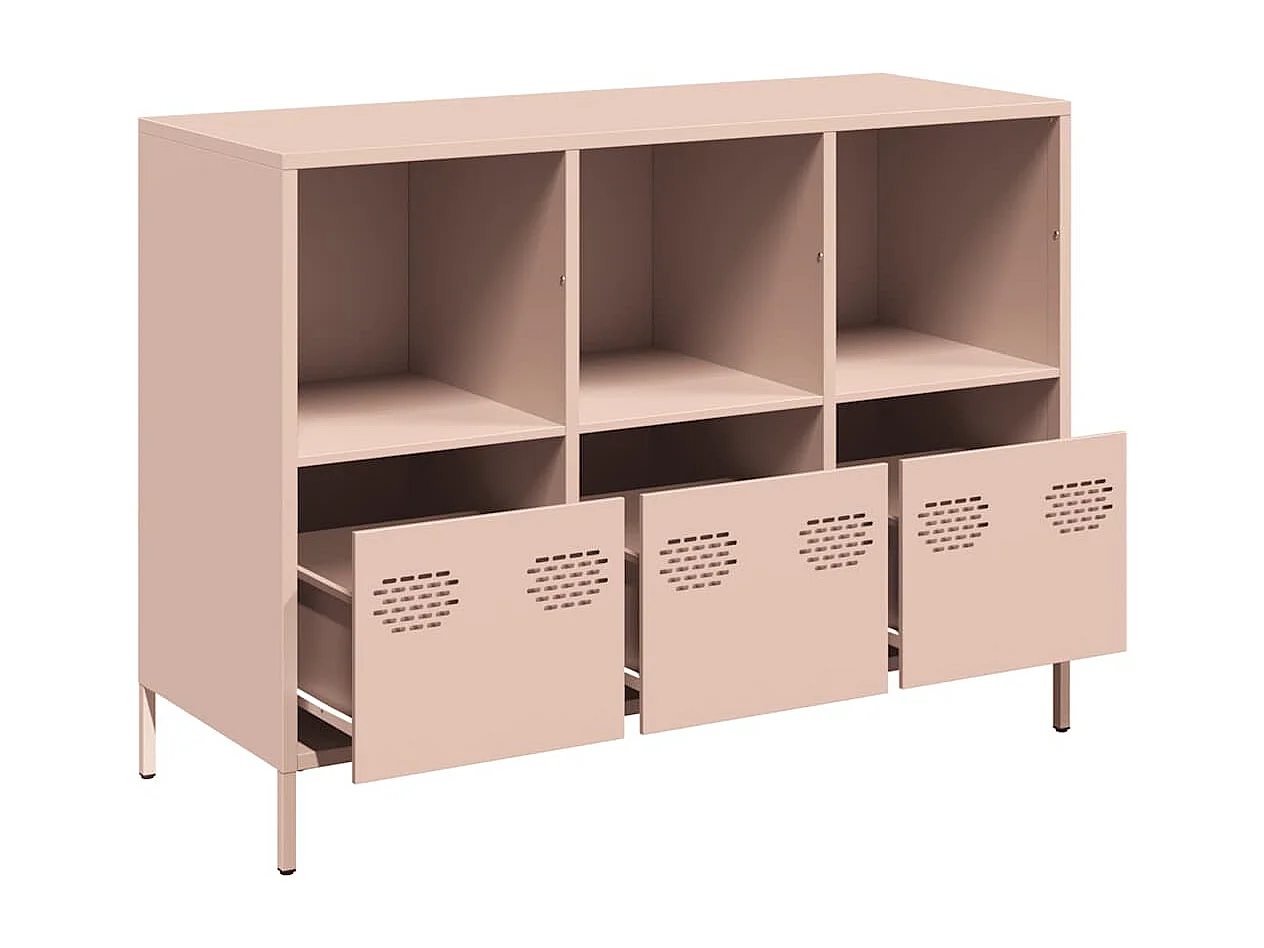 Buffet rose 101,5x39x73,5 cm acier laminé à froid
