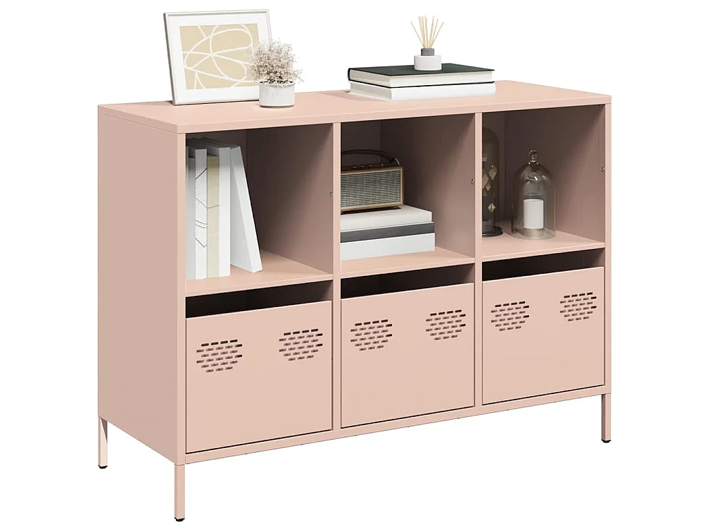 Sideboard Rosa 101,5x39x73,5 cm Kaltgewalzter Stahl