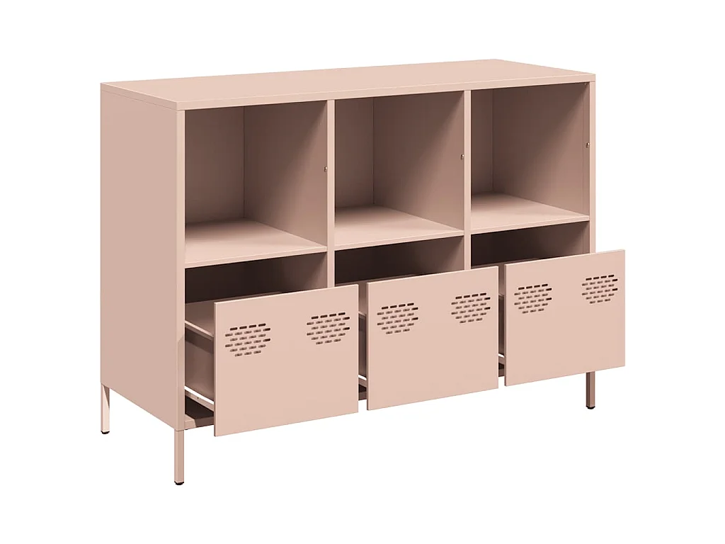 Sideboard Rosa 101,5x39x73,5 cm Kaltgewalzter Stahl