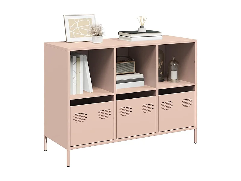 Buffet rose 101,5x39x73,5 cm acier laminé à froid