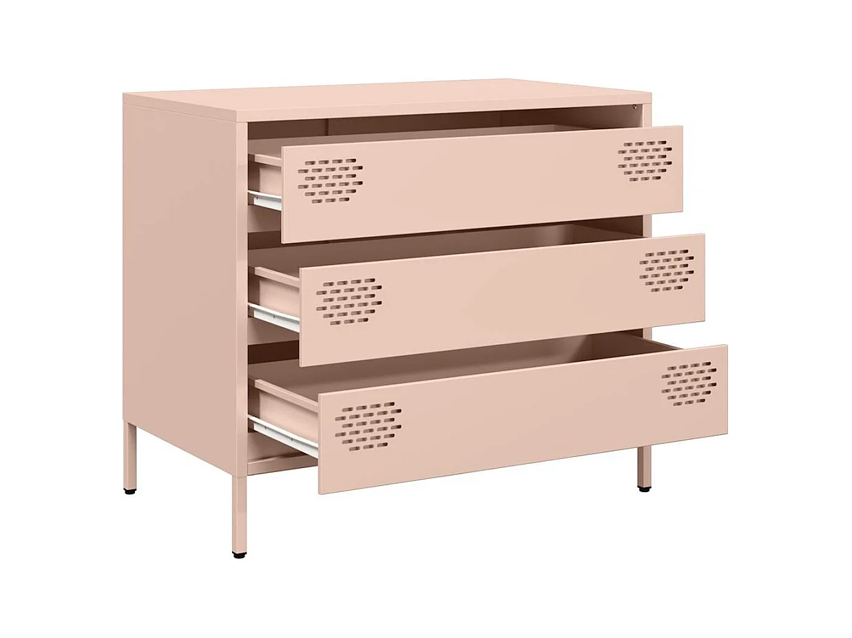 Buffet rose 68x39x58,5 cm acier laminé à froid