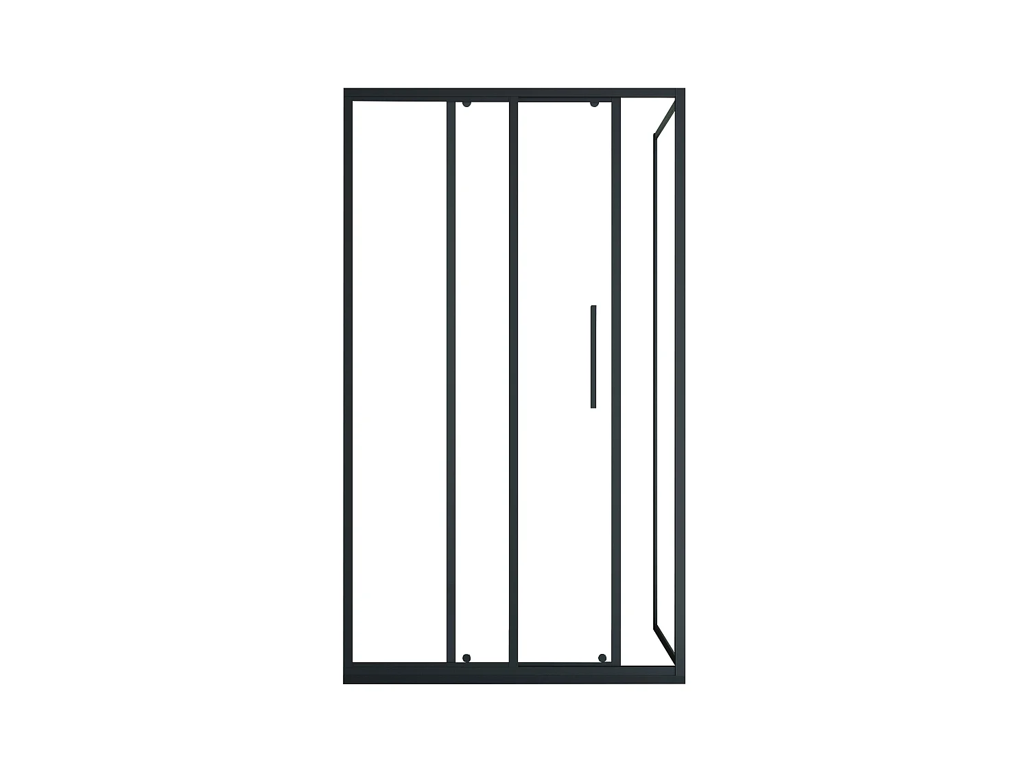 Painel de duche com porta de correr preto fosco estilo industrial 140 x 80 x 195 cm - TORONI