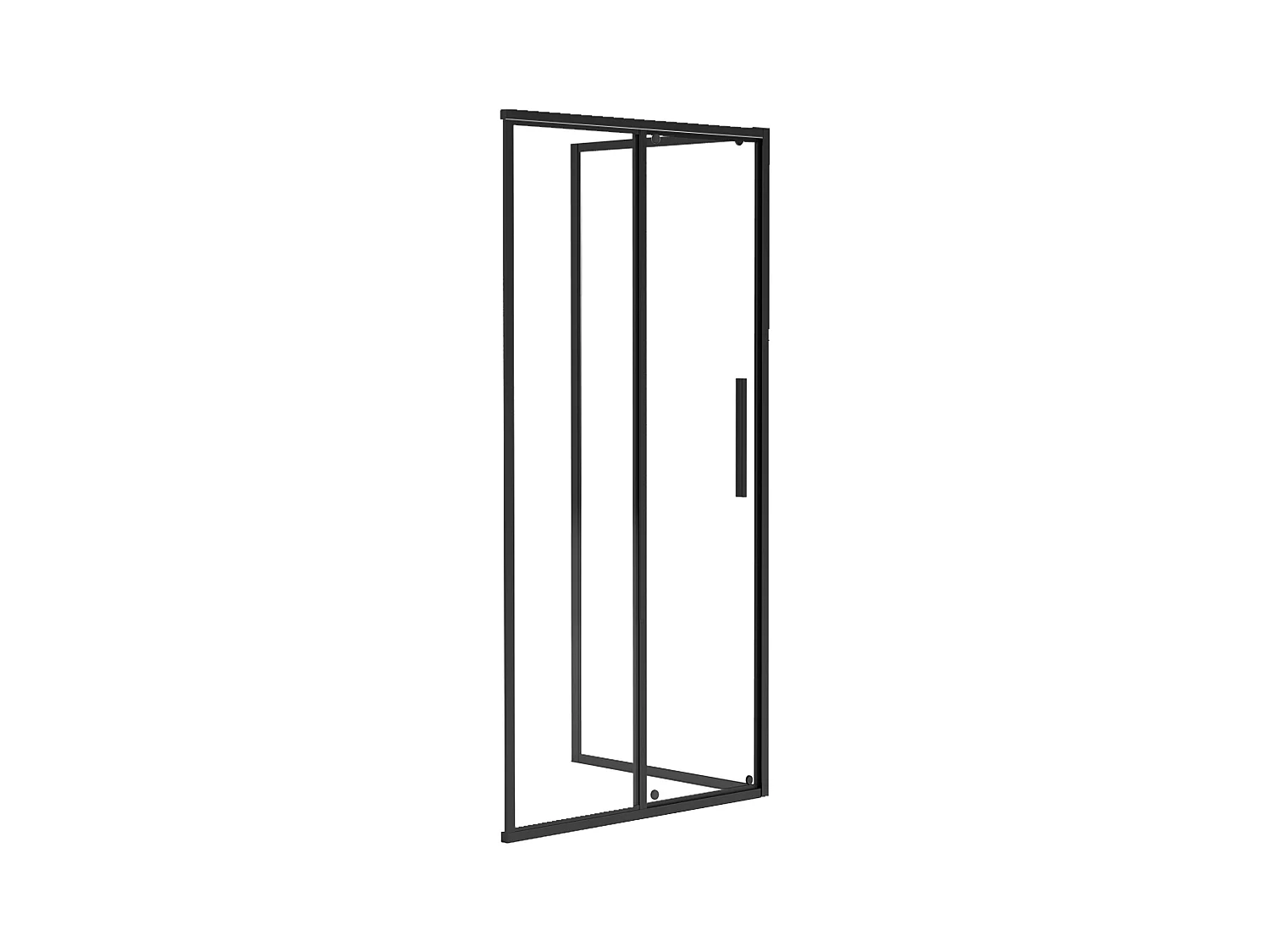 Painel de duche com porta de correr preto fosco estilo industrial 140 x 80 x 195 cm - TORONI