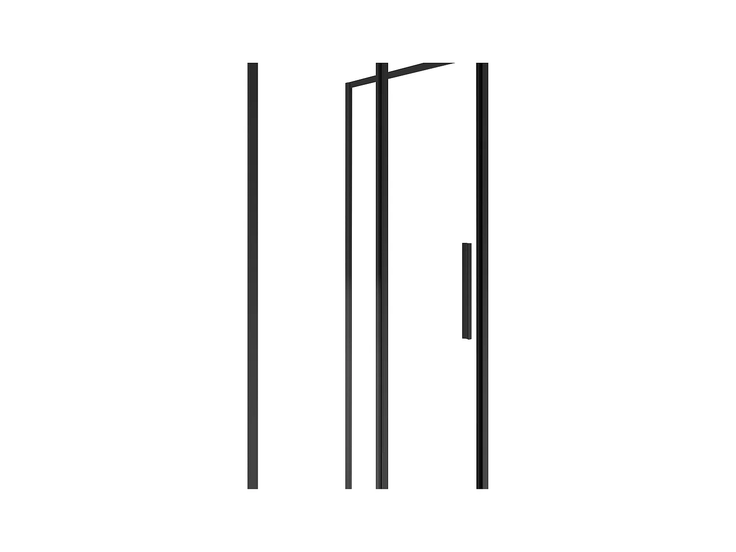 Painel de duche com porta de correr preto fosco estilo industrial 140 x 80 x 195 cm - TORONI